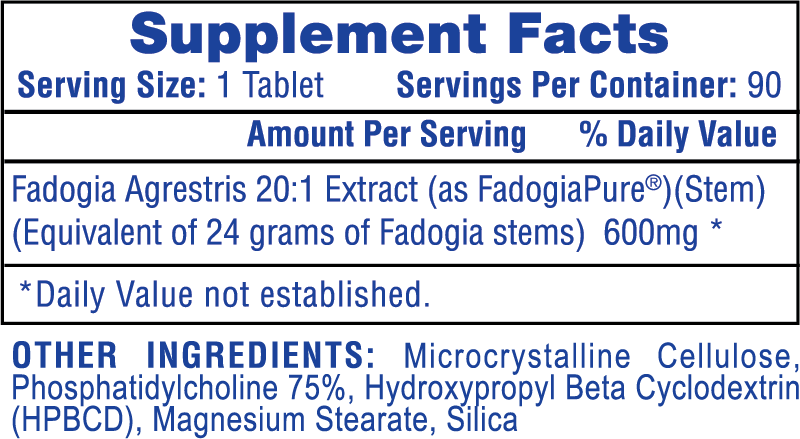 Supplement Facts Fadogia Agrestis 20:1 Extract