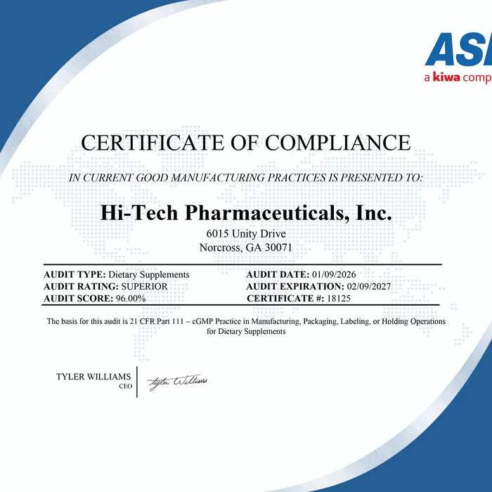 Hi-Tech Earns Superior GMP (Good Manufacturing Practices) Rating 2025