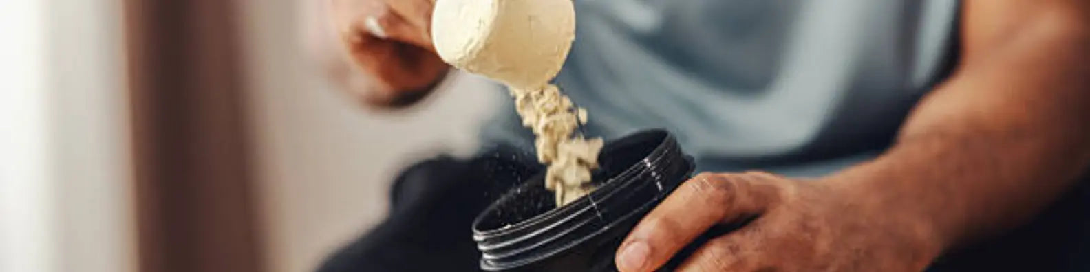 Man scooping Protein