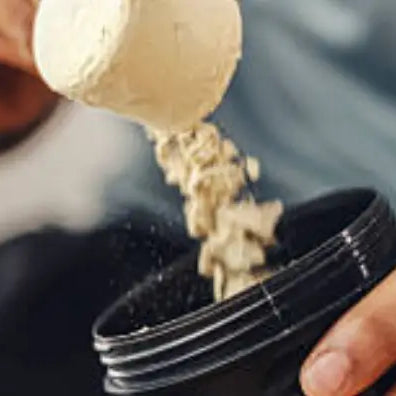 Man scooping Protein