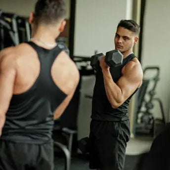 Man working out in gym