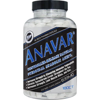 Anavar® dietary supplement bottle by Hi-Tech Pharmaceuticals