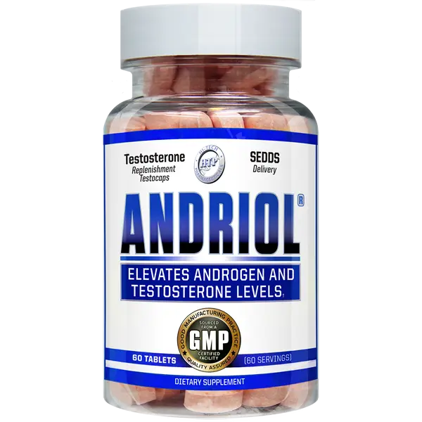 AndriolĀ® Testosterone aid dietary supplement bottle by Hi-Tech Pharmaceuticals