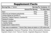 Carnifuel® Supplement Facts panel showing L-Carnitine ingredients and serving size details