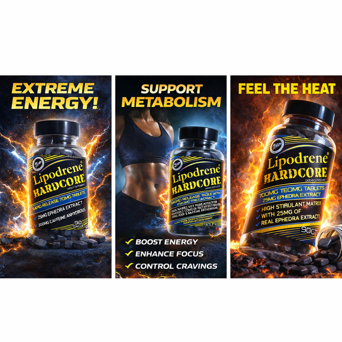 Lipodrene® Hardcore 90ct dietary supplement supporting weight loss, energy and focus by Hi-Tech Pharmaceuticals