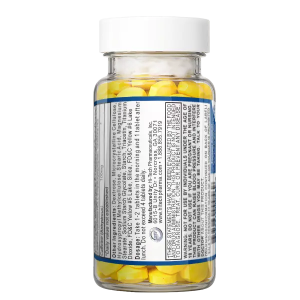 Lipodrene® Ephedra-based Weight Loss & Energy Supplement 90 count side of label