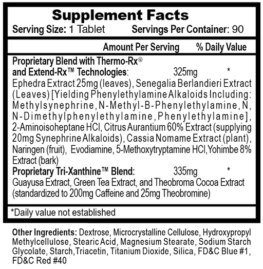 Lipodrene® Hardcore With Ephedra Weight Loss and Energy Enhancement Hi-Tech Pharmaceuticals