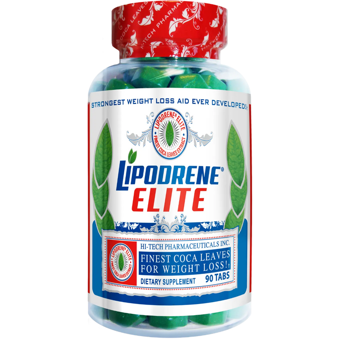 Lipodrene Elite dietary supplement bottle with red and white label