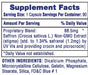 Supplement Facts panel for Hi-Tech Pharmaceuticals Saffron showing serving size of 1 capsule, 90 servings per container, 88.5mg proprietary saffron extract blend standardized to 1.34% safranal, plus other ingredients and suggested use instructions.
